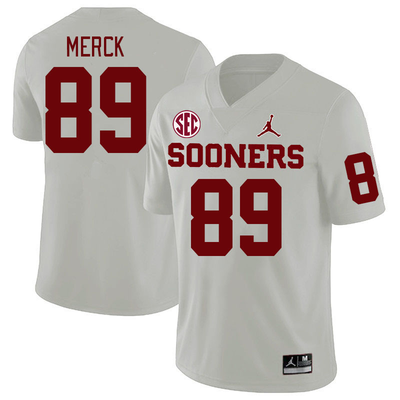 #89 Eli Merck Oklahoma Sooners 2024 SEC Conference College Football Jerseys-White